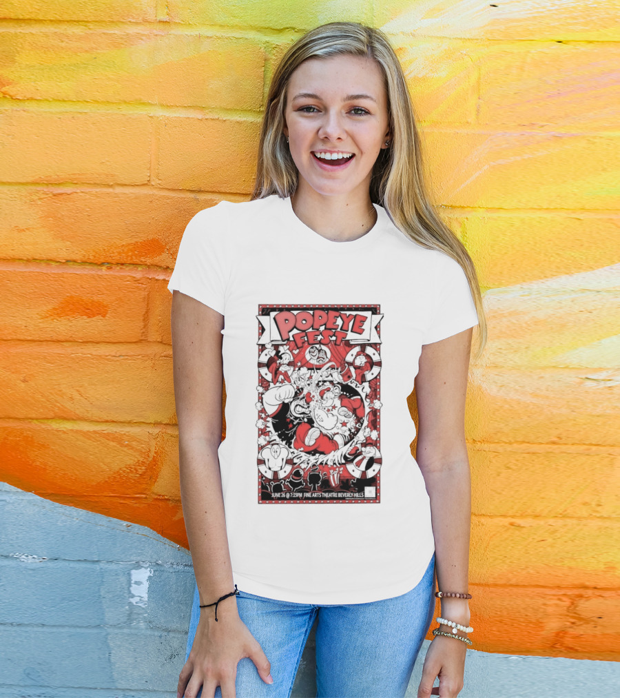 Popeye Fest Fine Arts Theatre Beverly Hills Comic Character Event T-Shirt