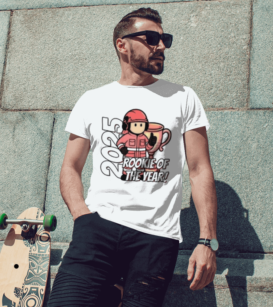 2025 Rookie Of The Year Fireman Trophy Orange Team T-Shirt