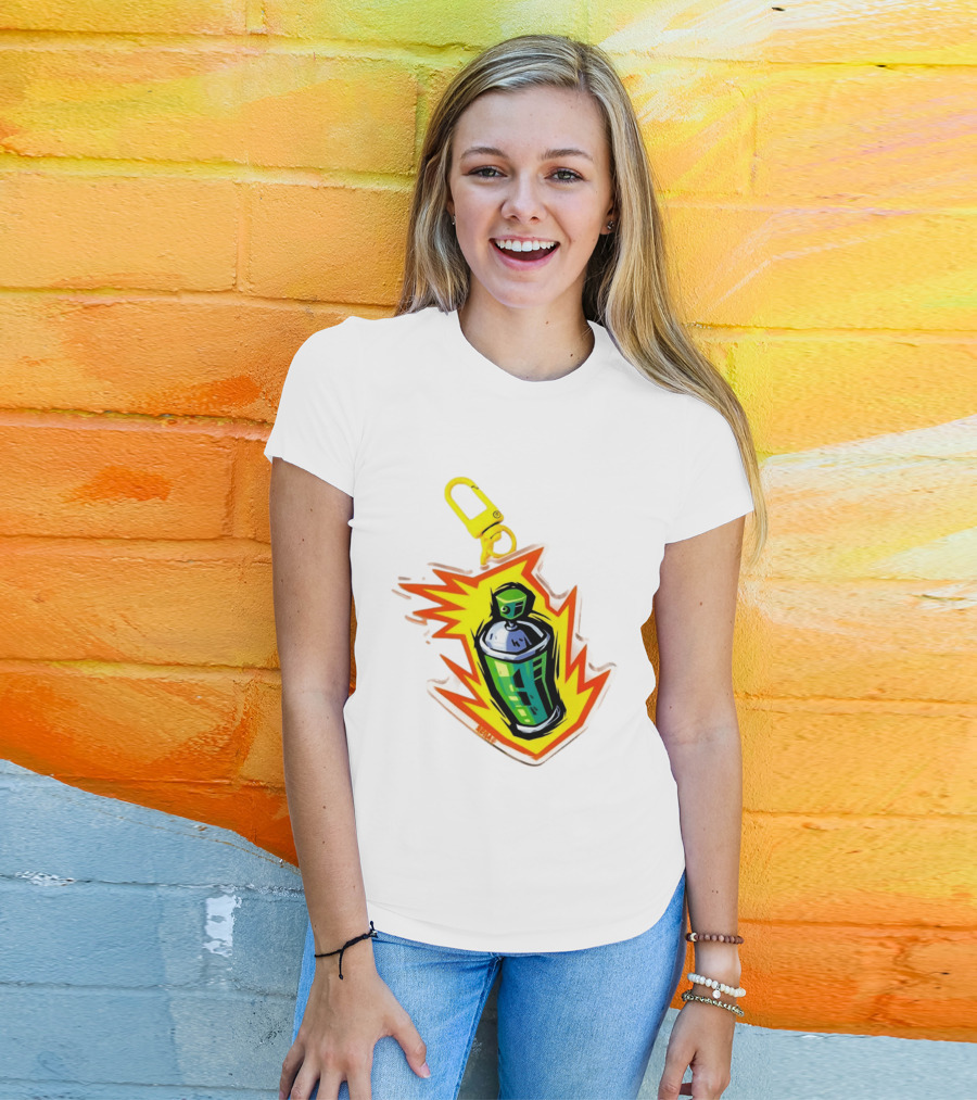 Tokyo To Tag Graffiti Spray Paint Can Yellow Burst Clip T-Shirt