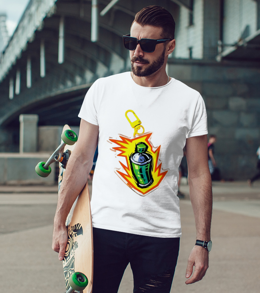 Tokyo To Tag Graffiti Spray Paint Can Yellow Burst Clip T-Shirt