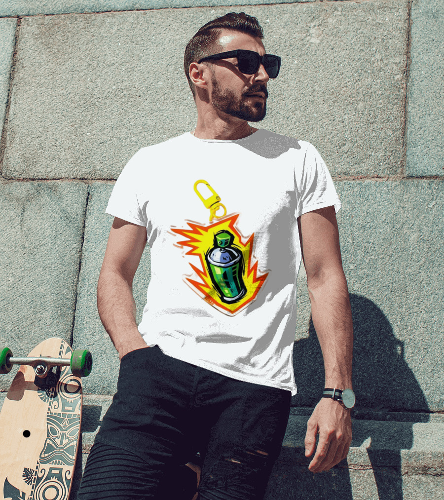 Tokyo To Tag Graffiti Spray Paint Can Yellow Burst Clip T-Shirt