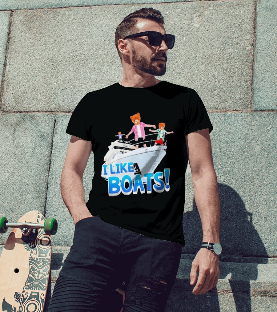 Bearhead I Like Boats Teddy Bears On Yacht T-Shirt