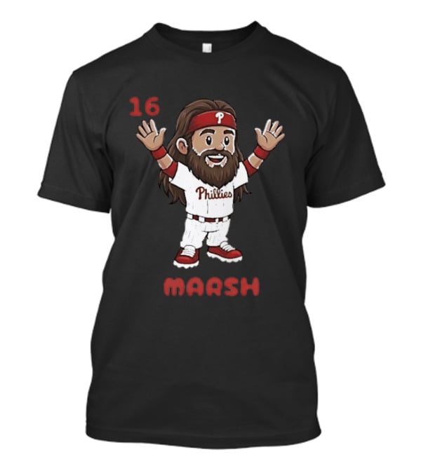 Philadelphia Phillies Brandon Marsh 16 Cartoon MLB 2026 T-Shirt