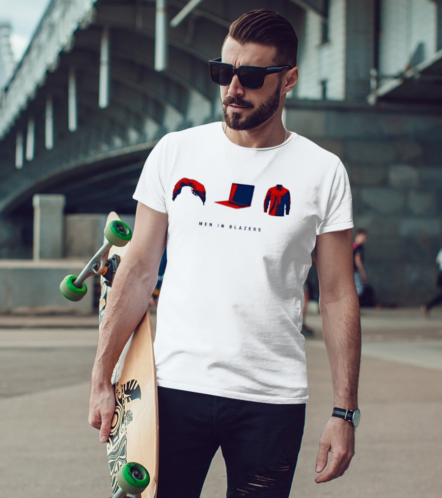 Men In Blazers Hairpiece Laptop Jacket T-Shirt