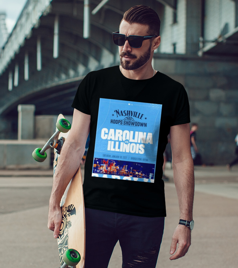 Nashville Hoops Showdown Carolina Vs Illinois Saturday January 30 2027 Bridgestone Arena T-Shirt