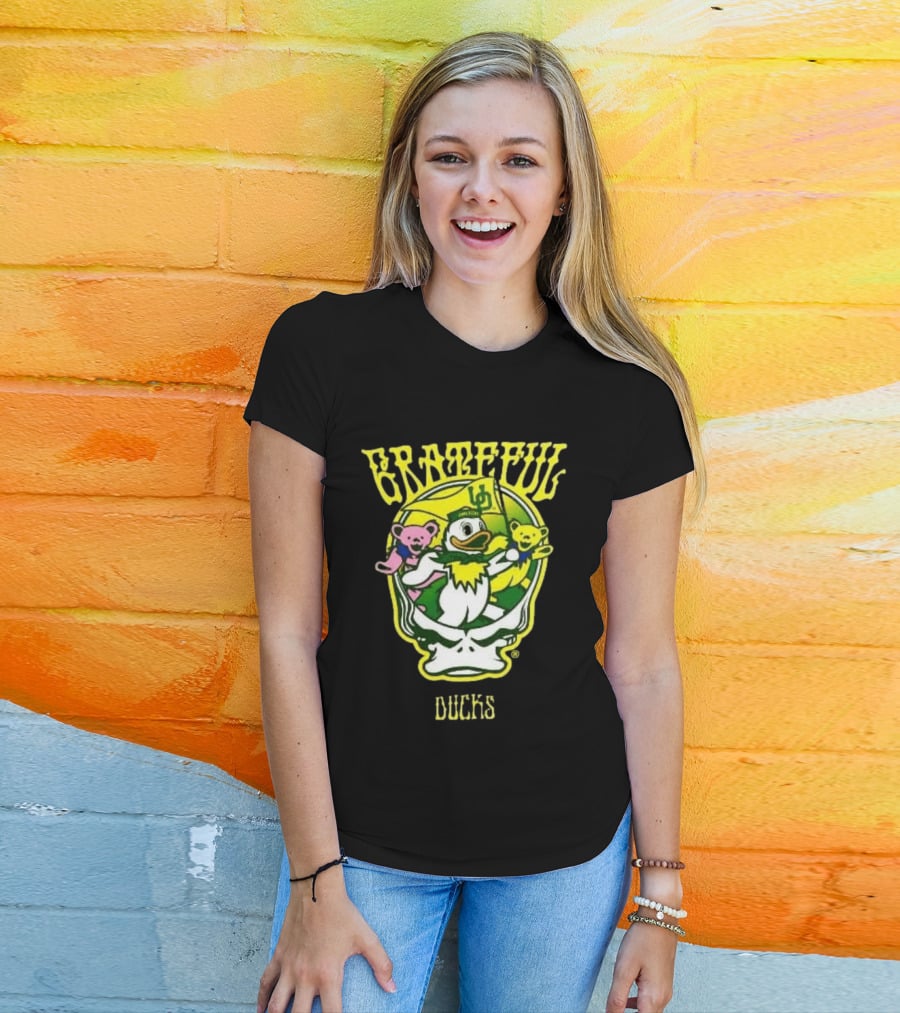GratefulDucks Oregon Ducks 2025 Football Team Collaboration T-Shirt