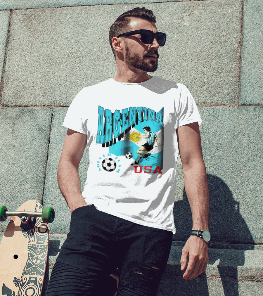 Argentina National Football Maradona Sun Of May USA Soccer T-Shirt