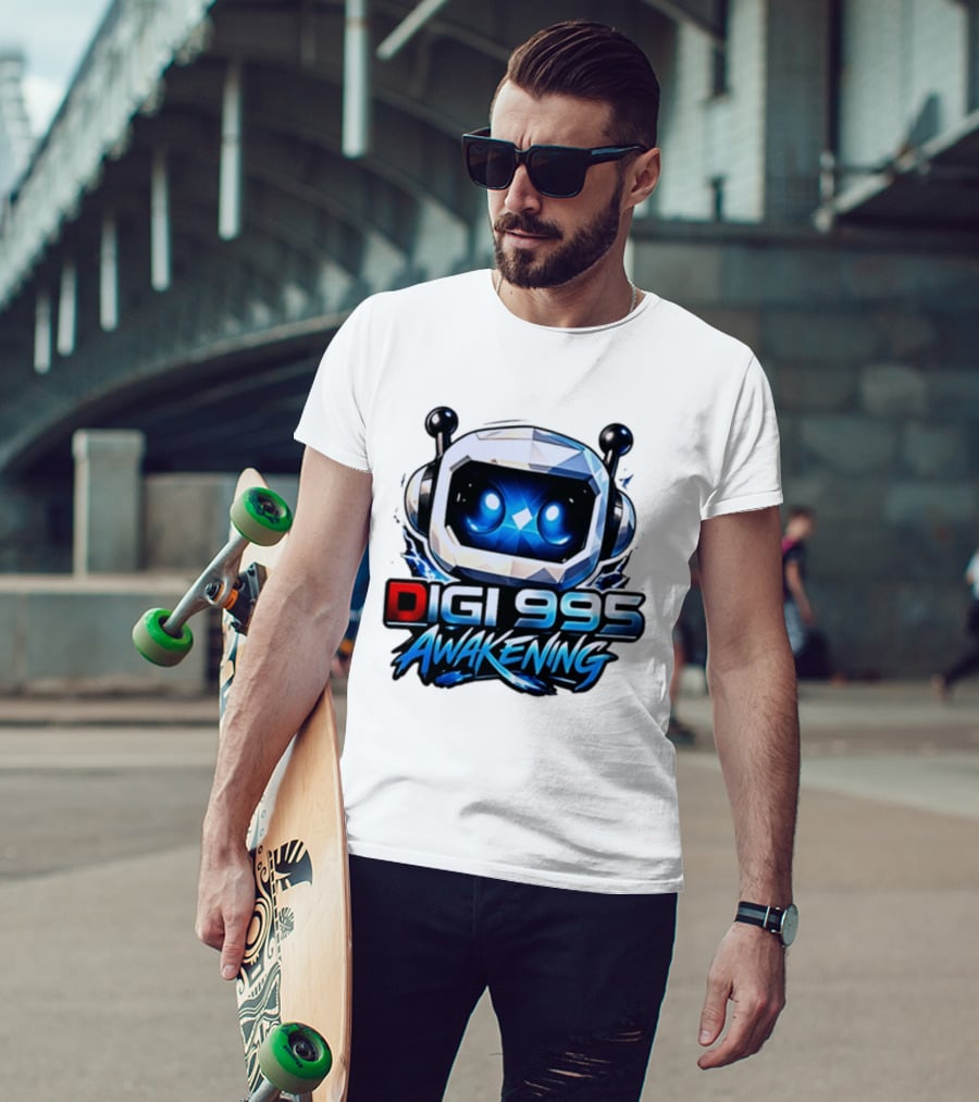 Digi 995 Awakening Robot Gaming Blue Eyes Technology T-Shirt
