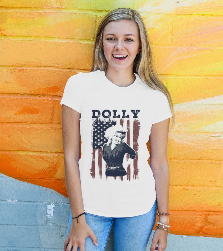 Dolly Parton American Flag Patriotic T-Shirt