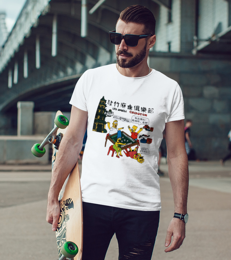 Simpsons Mahjong Club Los Angeles Chinatown T-Shirt