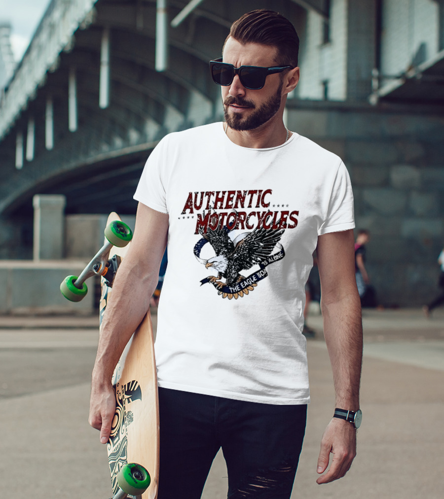 Authentic Motorcycles The Eagle Soars Alone T-Shirt