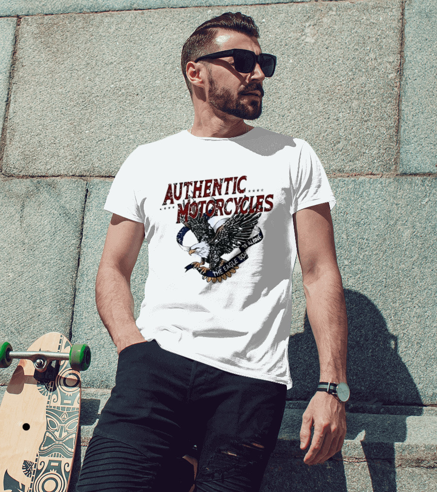 Authentic Motorcycles The Eagle Soars Alone T-Shirt