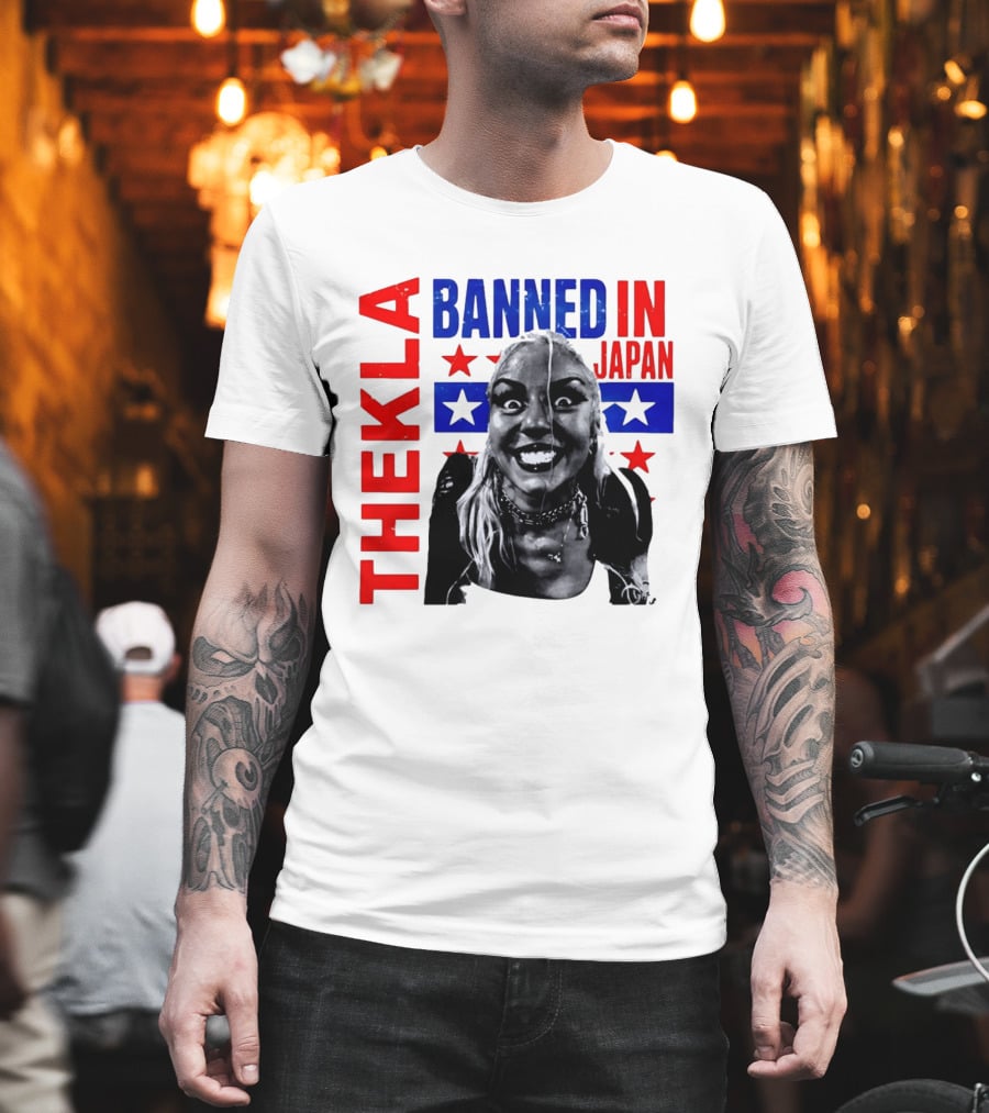 Thekla Banned In Japan Bold Red Blue Stars T-Shirt