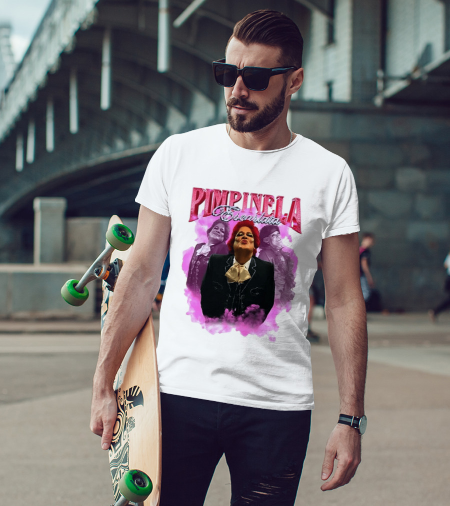 Pimpinela Escarlata Kissing Pose With Pink Smoke Backdrop T-Shirt