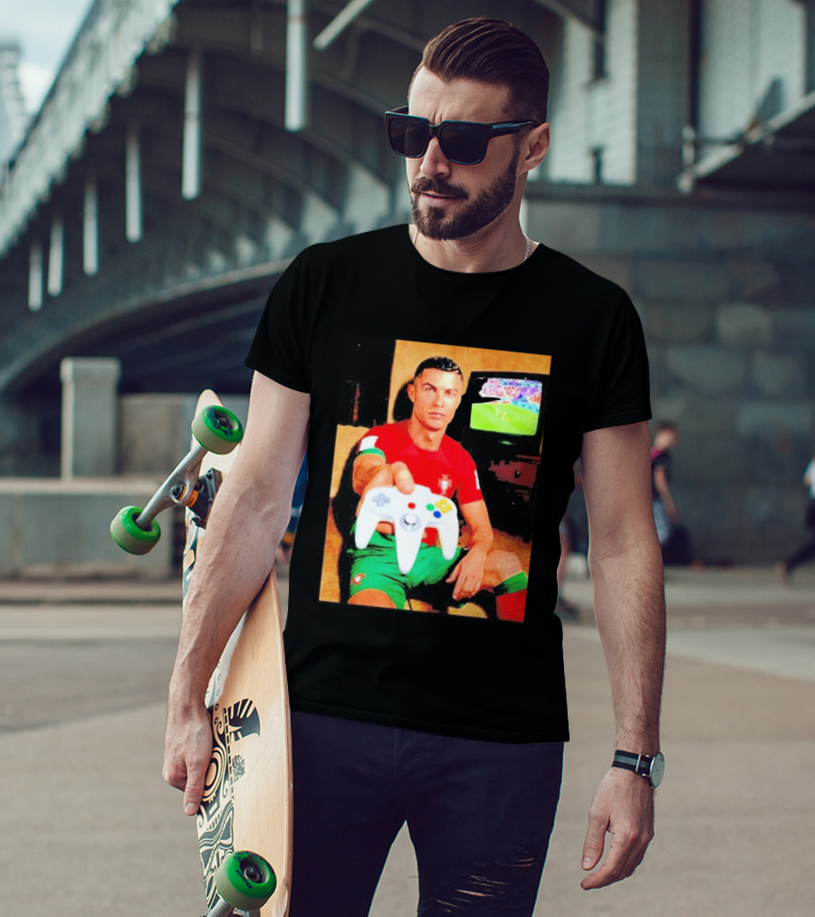 Cristiano Ronaldo Portugal National Team Soccer Gaming Controller Retro Gamer T-Shirt