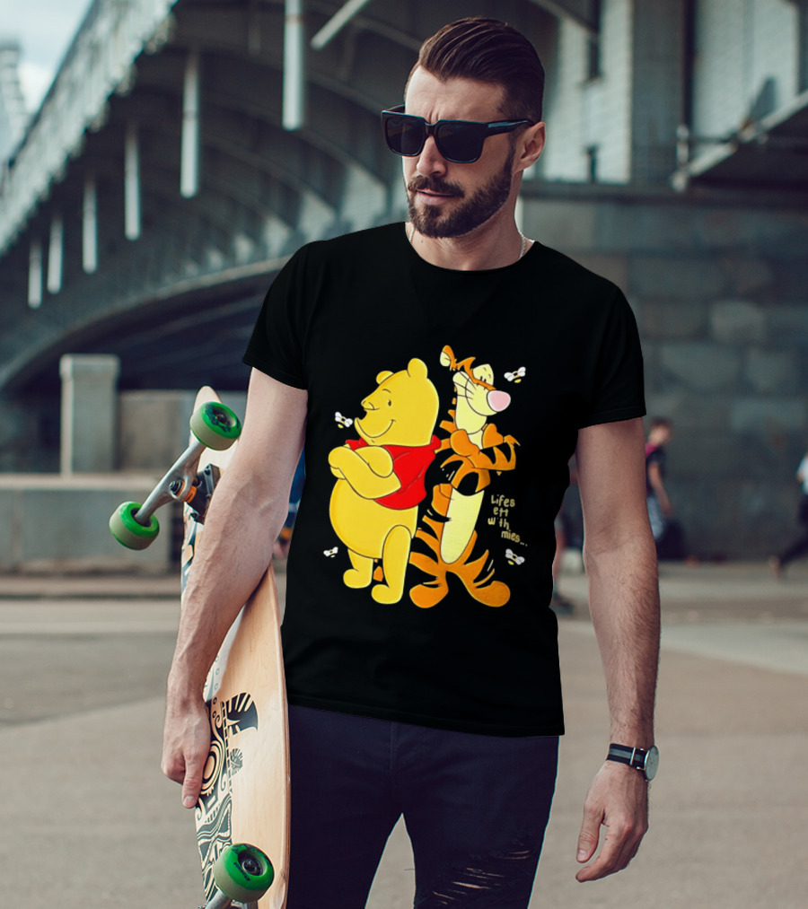 Lifes Better With Homies Winnie The Pooh And Tigger Bees T-Shirt