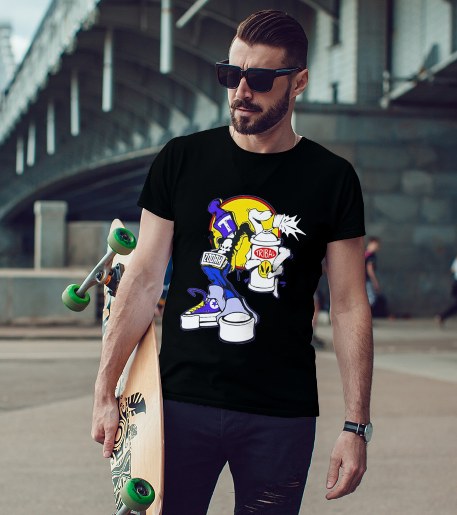 Tribal Zodak Graffiti Urban Streetwear Style Retro Hip Hop T-Shirt