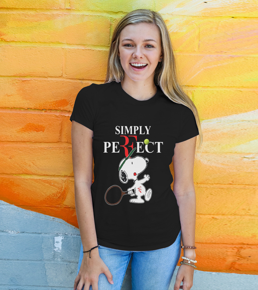 Snoopy Roger Federer Simply Perfect Tennis Player Peanuts T-Shirt