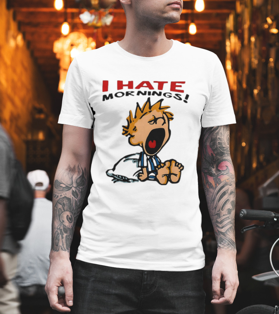 Calvin I Hate Mornings Comic T-Shirt