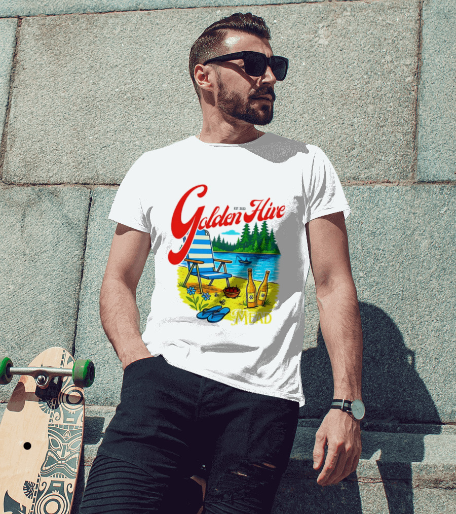 Golden Hive Mead Est 2023 Lakefront Bliss Vintage Escape T-Shirt
