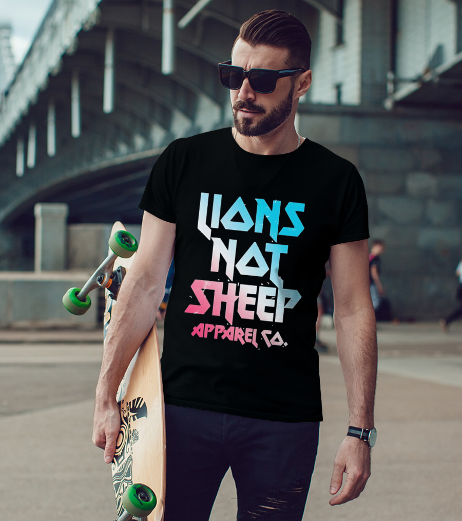 Lions Not Sheep Apparel Co. Mens Tagline Print T-Shirt
