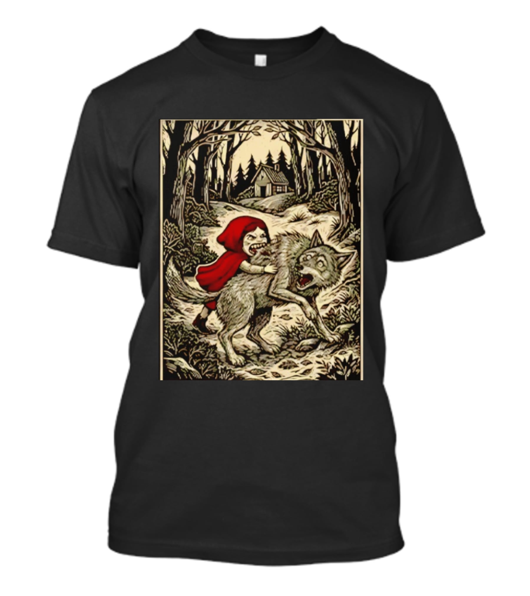 Little Red Riding Hood Humor Inverted Stories Wolf Reversal T-Shirt