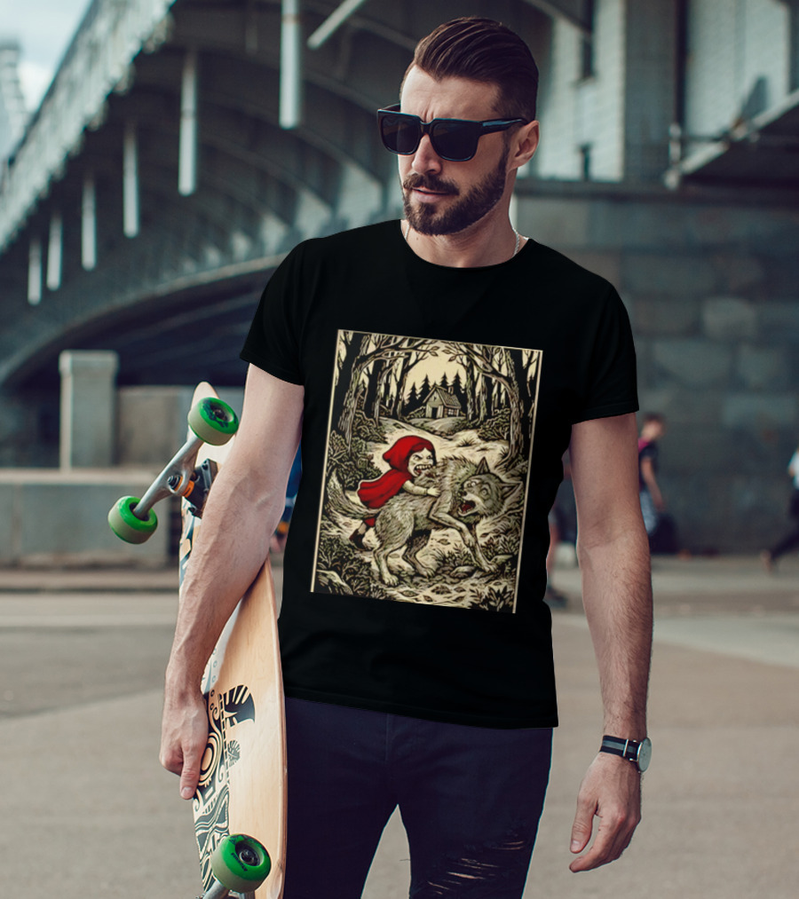 Little Red Riding Hood Humor Inverted Stories Wolf Reversal T-Shirt