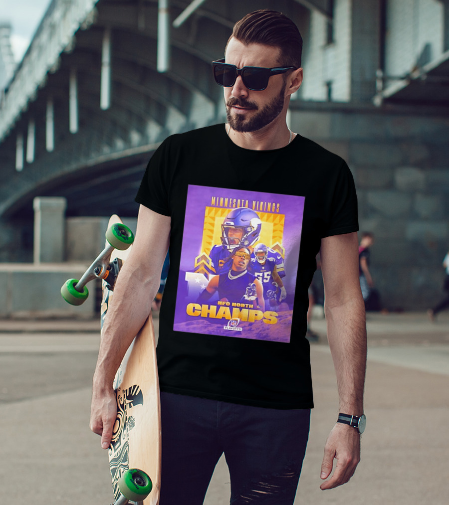 Minnesota Vikings NFC North Champs 2022 Playoffs Celebration T-Shirt