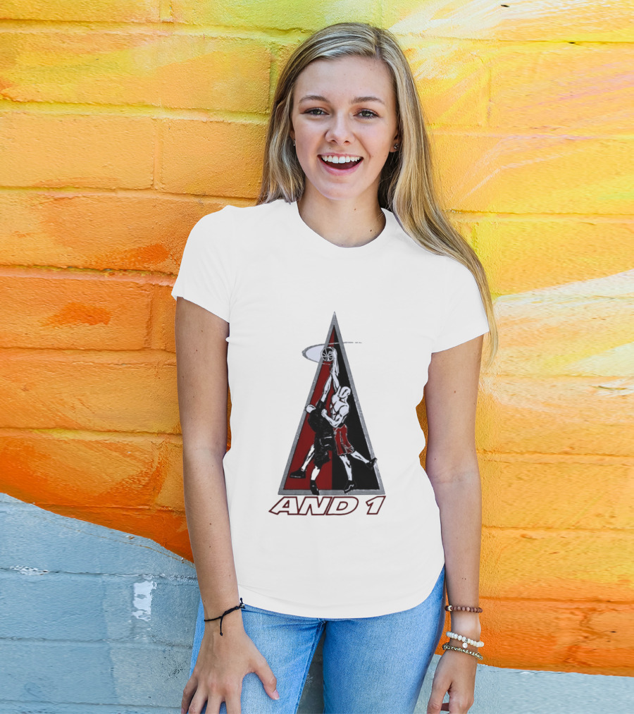 AND 1 Basketball Players Dunking Triangle T-Shirt