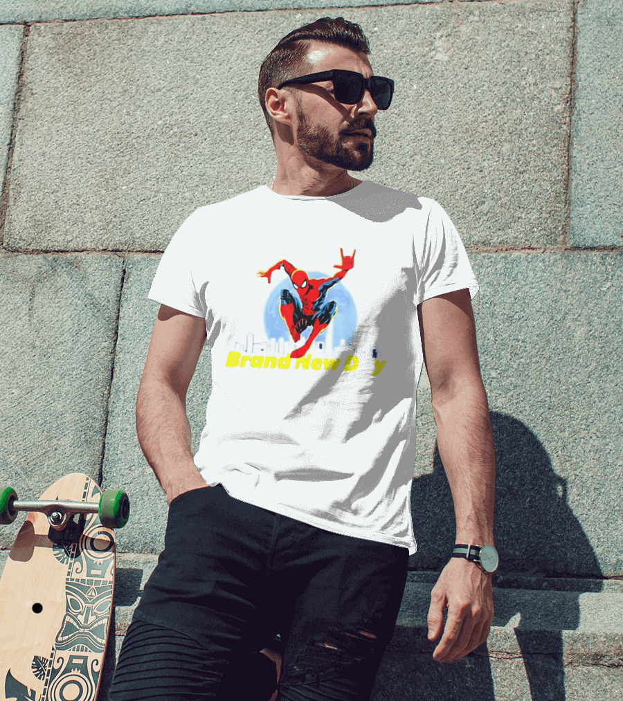 Spider Man Brand New Day Marvel Comics Skyline Swing Action T-Shirt