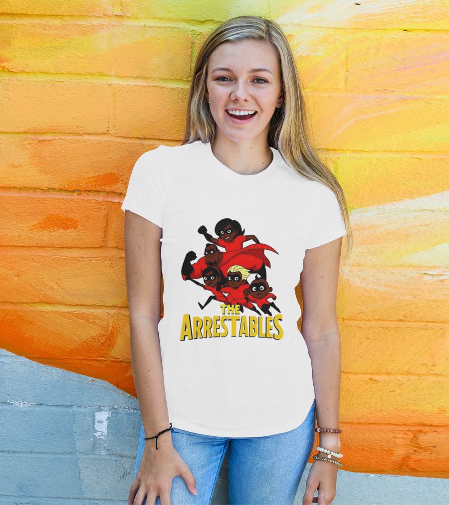 The Arrestables Superhero Family In Red Suits T-Shirt