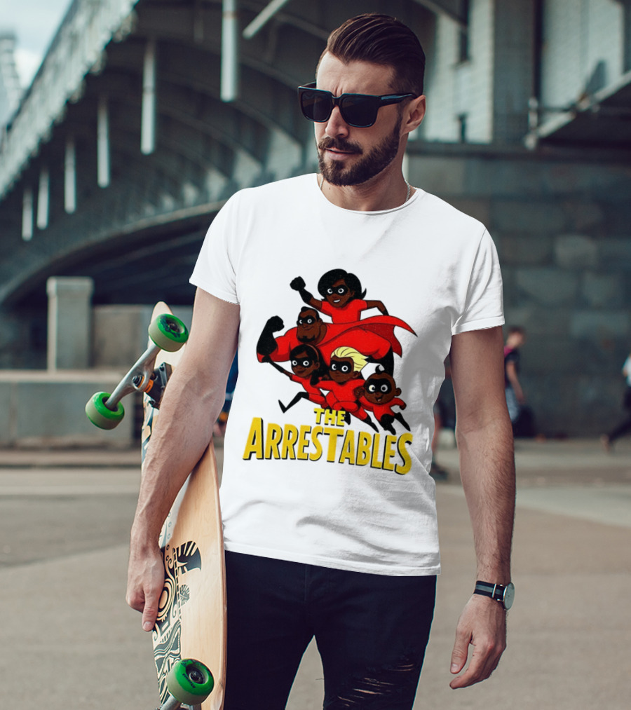 The Arrestables Superhero Family In Red Suits T-Shirt