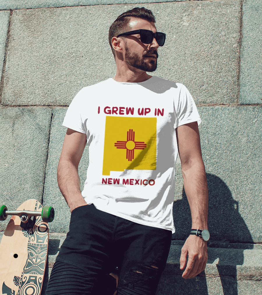 I Grew Up In New Mexico Zia Symbol Home State Pride T-Shirt