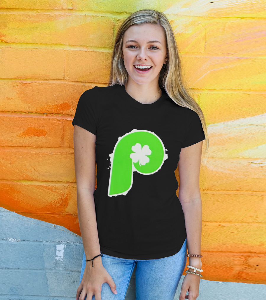 Lucky Philadelphia Clover P Baseball Green Four Leaf T-Shirt