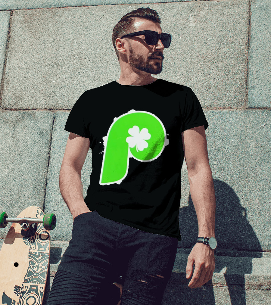 Lucky Philadelphia Clover P Baseball Green Four Leaf T-Shirt