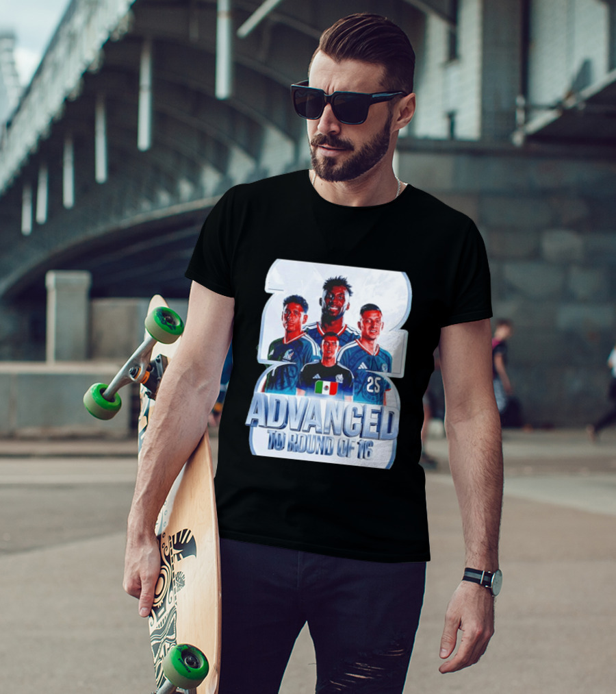 Advanced To Round Of 16 Mexico National Football Team 25 T-Shirt