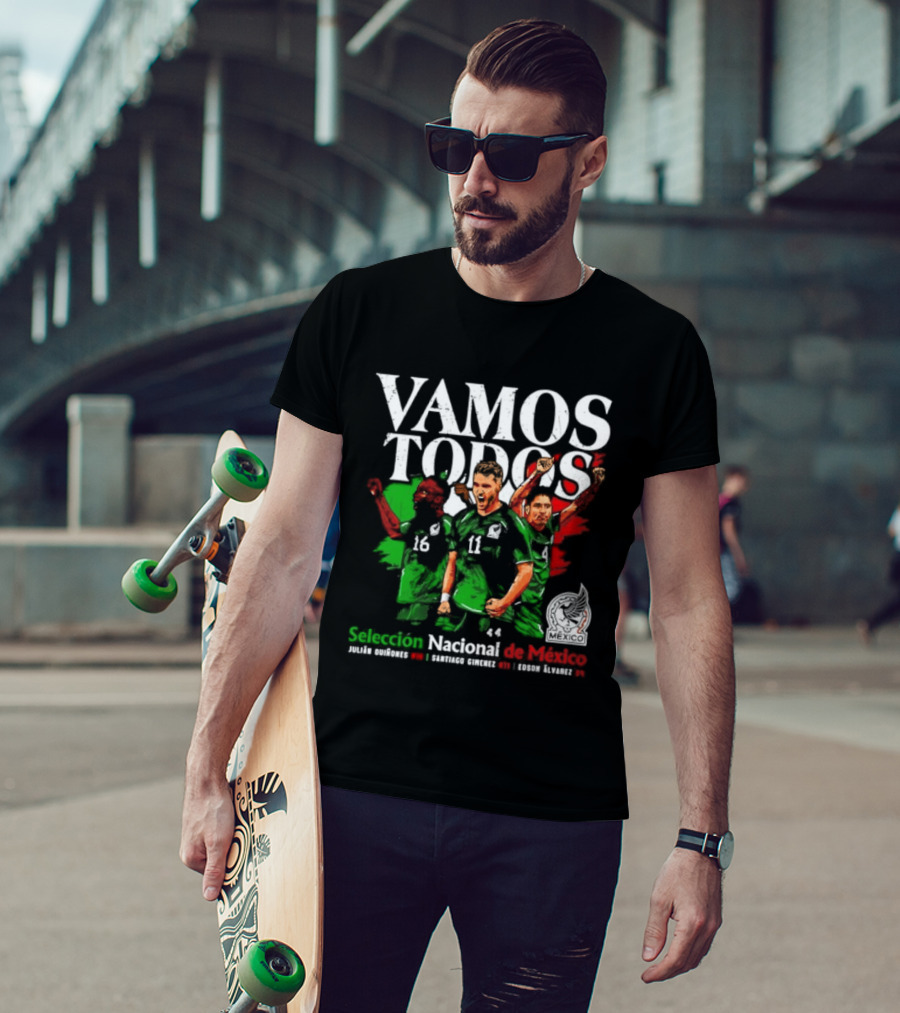 Vamos Todos Selección Nacional De México Julián Quiñones Santiago Gimenez Edson Álvarez Soccer Spirit T-Shirt