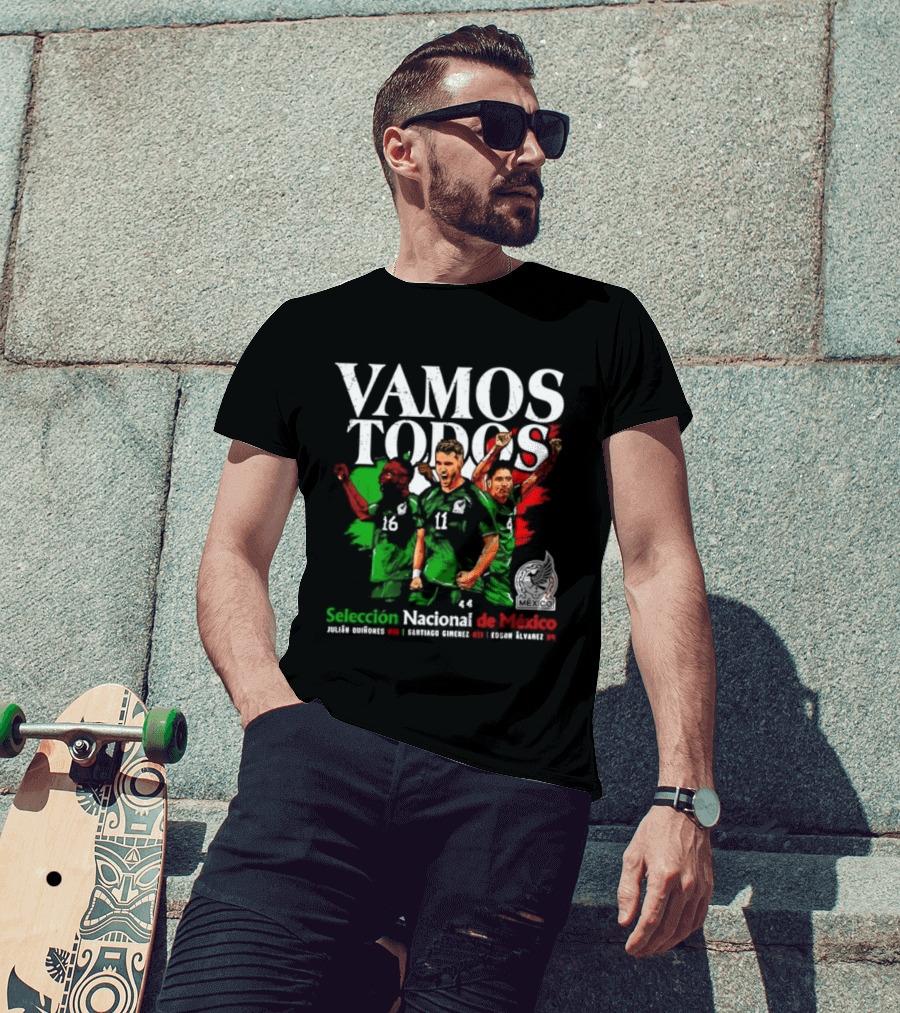 Vamos Todos Selección Nacional De México Julián Quiñones Santiago Gimenez Edson Álvarez Soccer Spirit T-Shirt