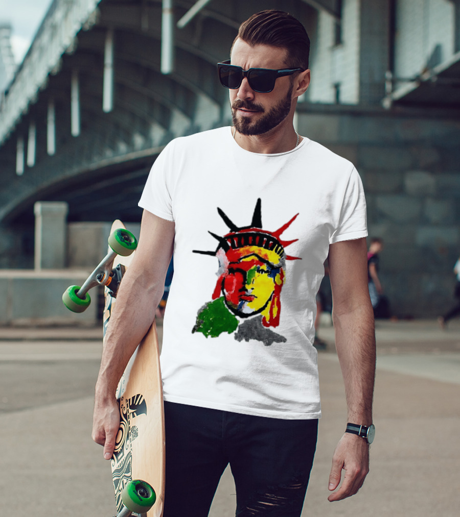 Liberty Pop Statue Of Liberty Paint Splatter T-Shirt