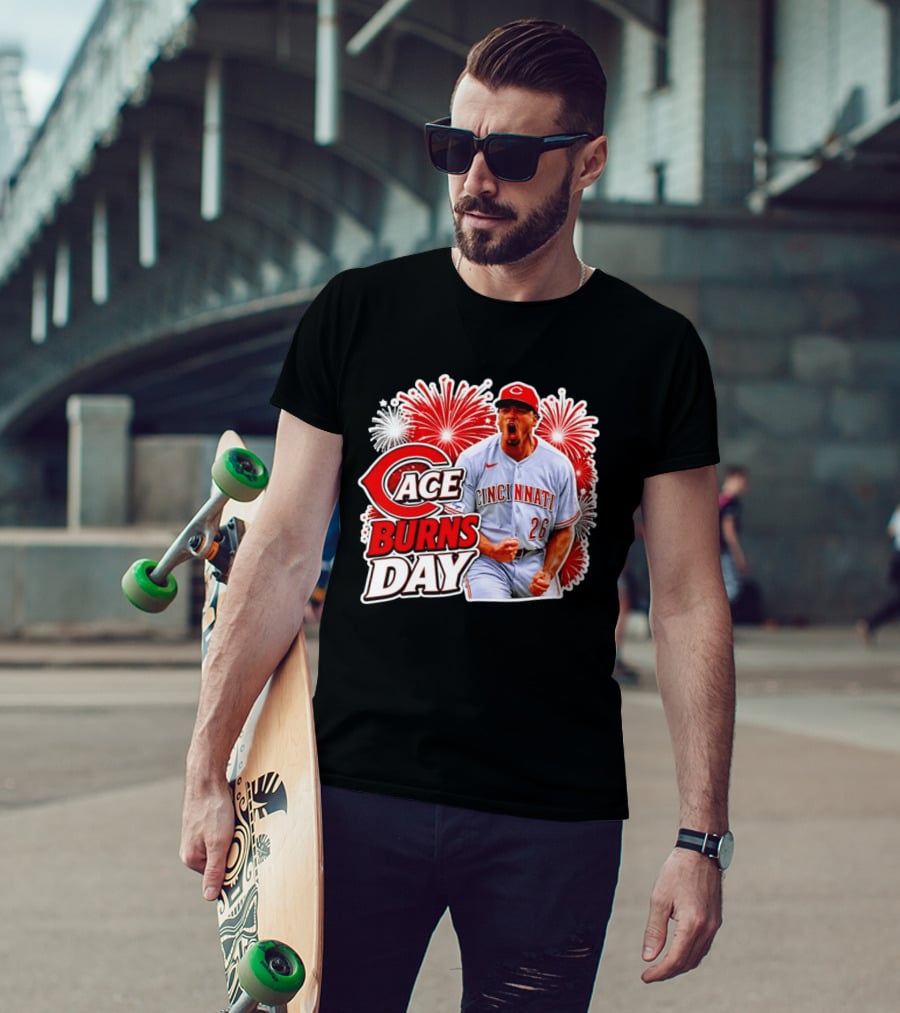 Cincinnati Reds Ace Burns Day Celebration With Fireworks T-Shirt