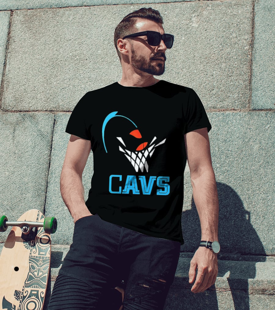 CAVS Cleveland Cavaliers Basketball Net Slam Dunk T-Shirt