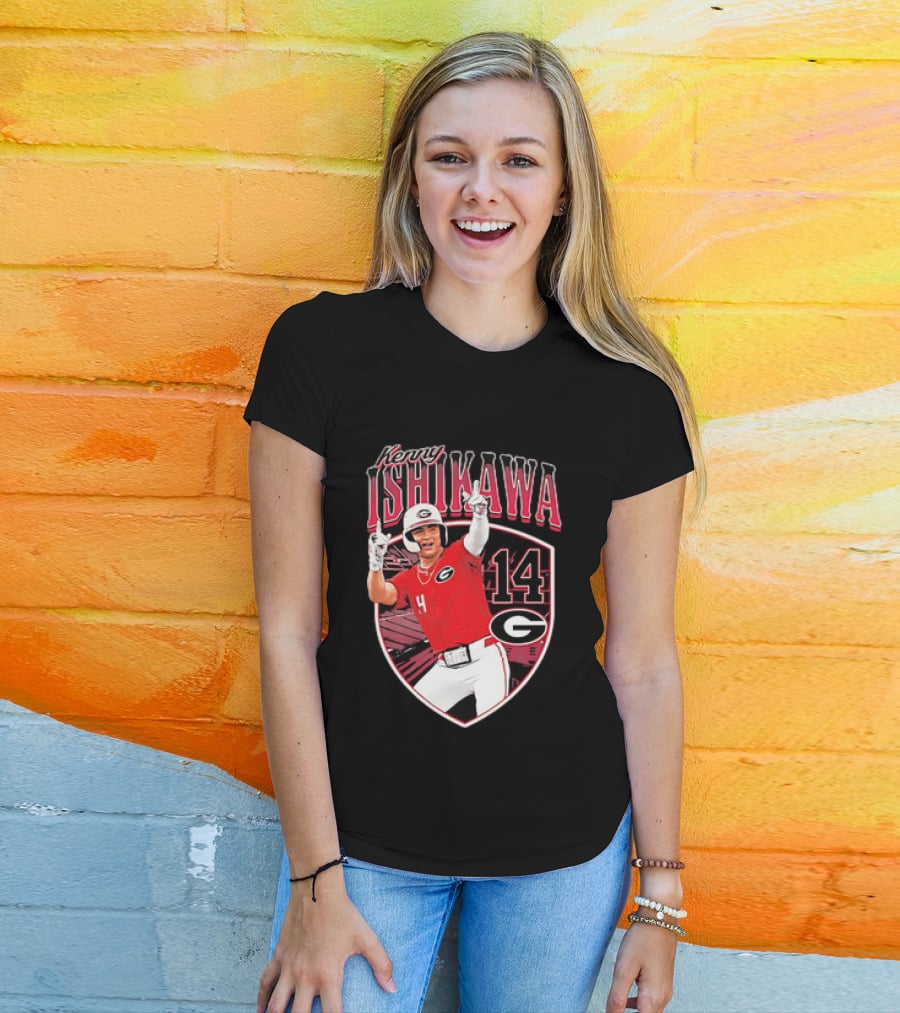 Kenny Ishikawa Georgia Bulldogs 14 Action Pose T-Shirt