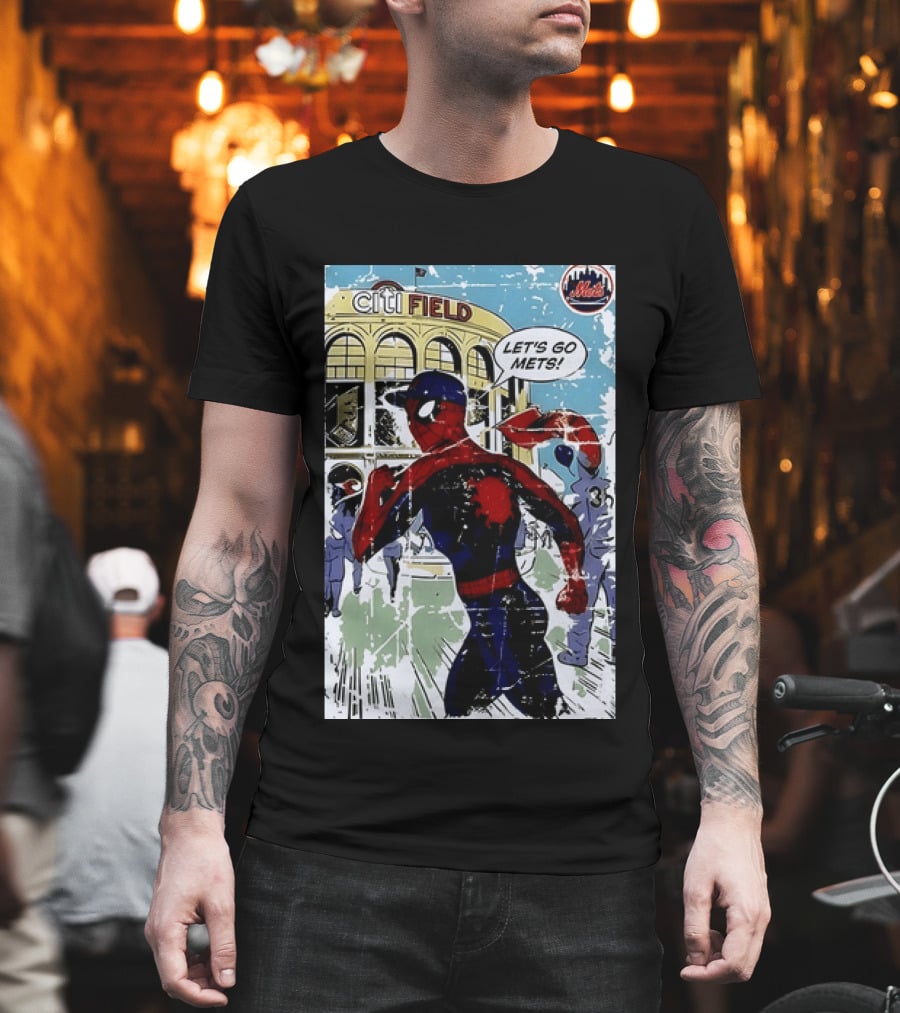 Citi Field New York Mets Spider Man Let's Go Mets 2026 T-Shirt