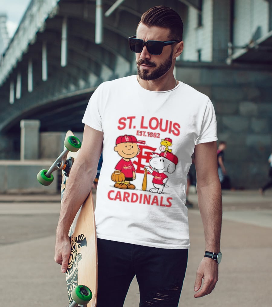 St. Louis Cardinals Est 1882 Charlie Brown Snoopy Woodstock MLB T-Shirt