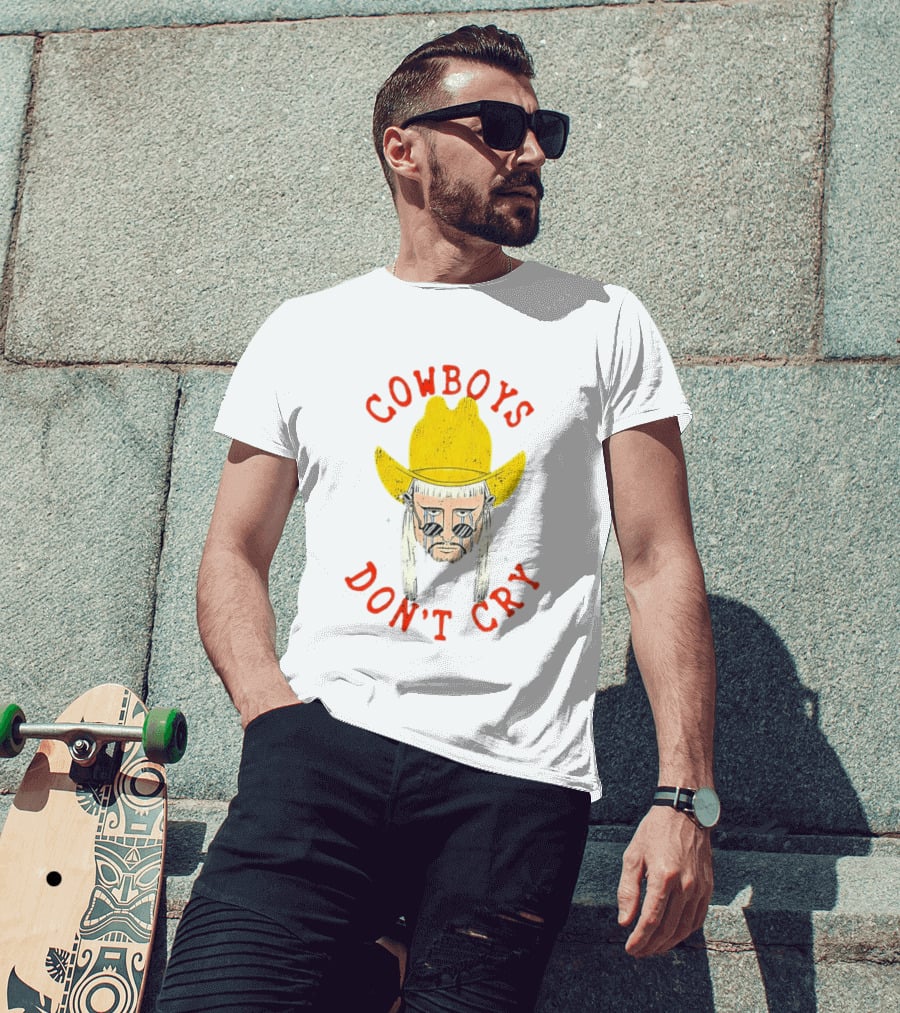 Cowboys Don't Cry Yellow Hat Sad Face T-Shirt