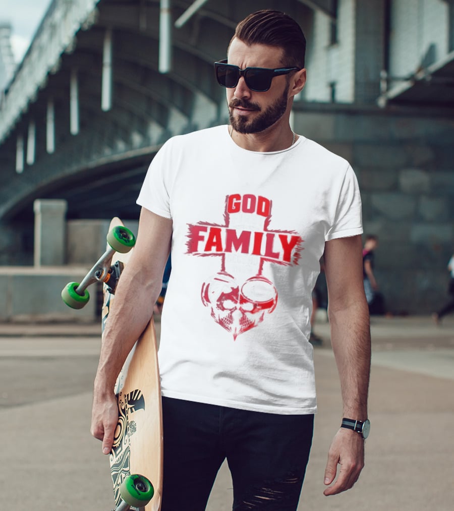 God First Family Second Then Atlanta Falcons Georgia Bulldogs Skull T-Shirt