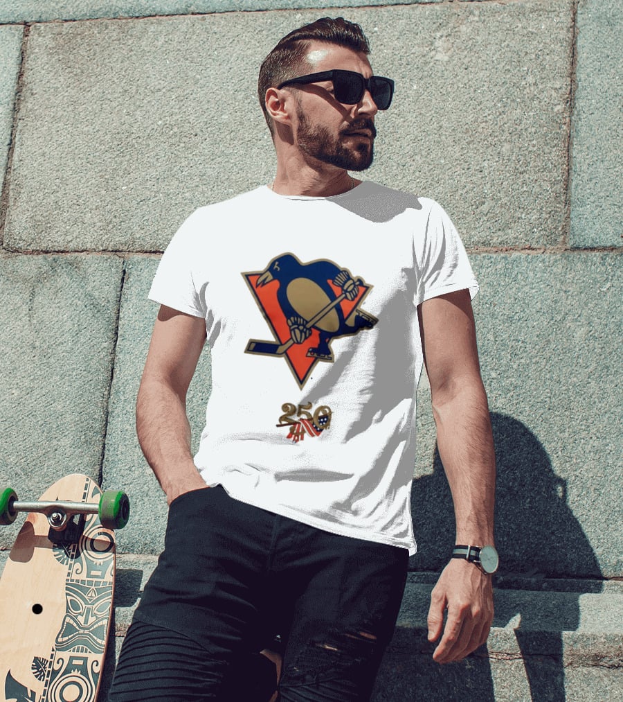 Pittsburgh Penguins 250 Logo Vintage Hockey Anniversary T-Shirt