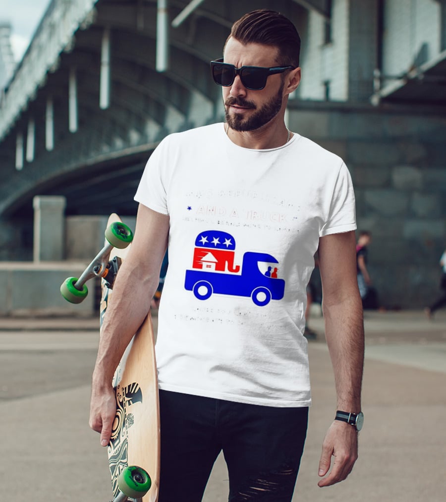 Two Republicans And A Truck Helping Liberals Move To Canada GOP Elephant T-Shirt