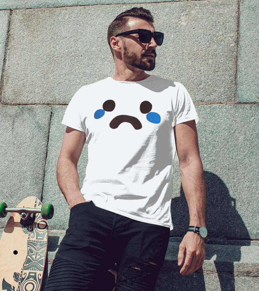Crying Poop Emoji Blue Tears Sad Face T-Shirt