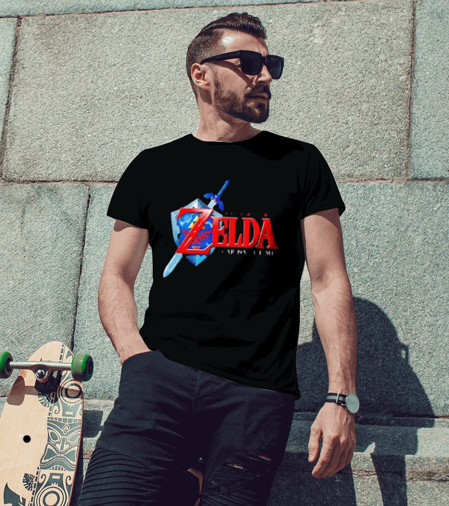 The Legend Of Zelda Ocarina Of Time Shield Sword T-Shirt